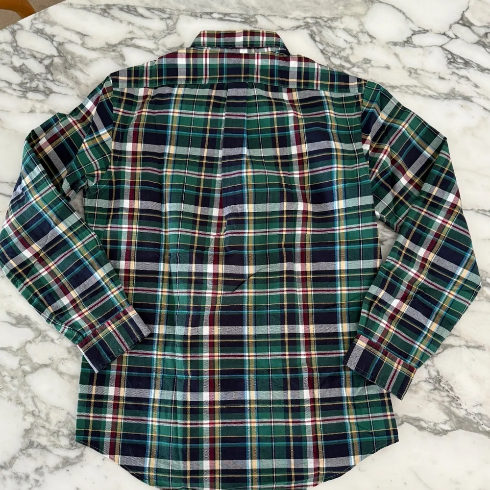 Polo Ralph Lauren Cotton Men's Green Plaid long sleeve shirt,  Medium‎